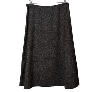 Lauren Ralph Lauren lambswool a-line midi skirt sz 16 grey classic career modest